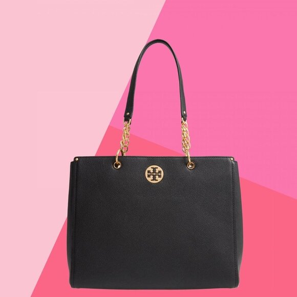Tory Burch Everly Leather Tote - Picture 1 of 14